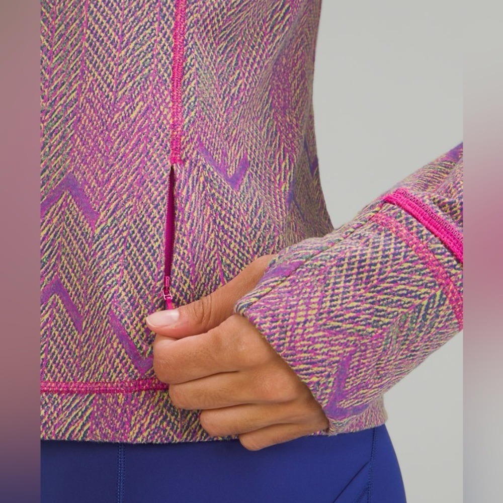 Lululemon Swiftly Tech Long Sleeve 2.0 Chevron Herringbone Magenta Purple Size 2 - Picture 9 of 13